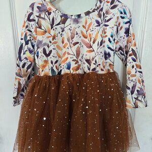 Mia Belle Fall Floral Sparkle Dress XS